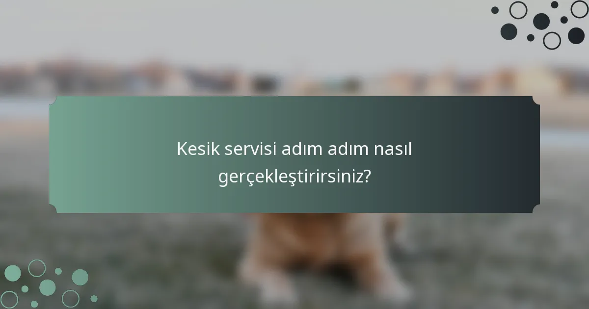 Kesik servisi adım adım nasıl gerçekleştirirsiniz?