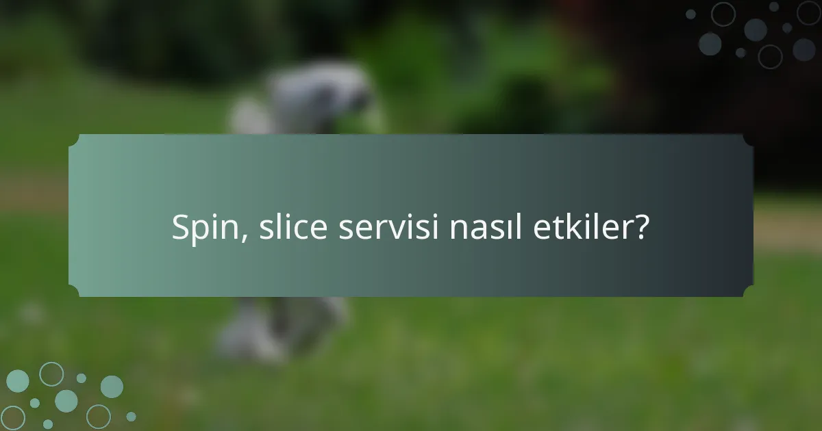 Spin, slice servisi nasıl etkiler?